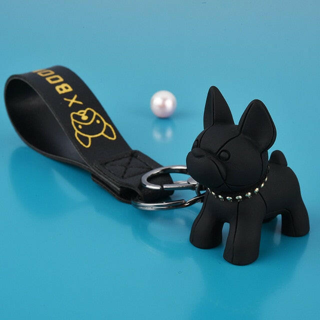 Fashion Punk French Bulldog Keychain PU Leather Dog Keychains for Women Bag Pendant Jewelry Trinket Men's Car Key Ring Key Chainơ' yuhuv test3333 yuhuv test.