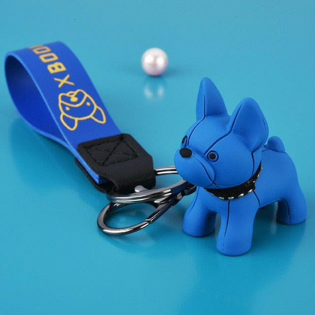 Fashion Punk French Bulldog Keychain PU Leather Dog Keychains for Women Bag Pendant Jewelry Trinket Men's Car Key Ring Key Chainơ' yuhuv test3333 yuhuv test.