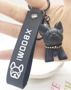 Fashion Punk French Bulldog Keychain PU Leather Dog Keychains for Women Bag Pendant Jewelry Trinket Men's Car Key Ring Key Chainơ' yuhuv test3333 yuhuv test.