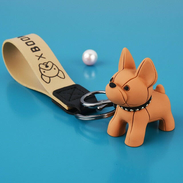 Fashion Punk French Bulldog Keychain PU Leather Dog Keychains for Women Bag Pendant Jewelry Trinket Men's Car Key Ring Key Chainơ' yuhuv test3333 yuhuv test.