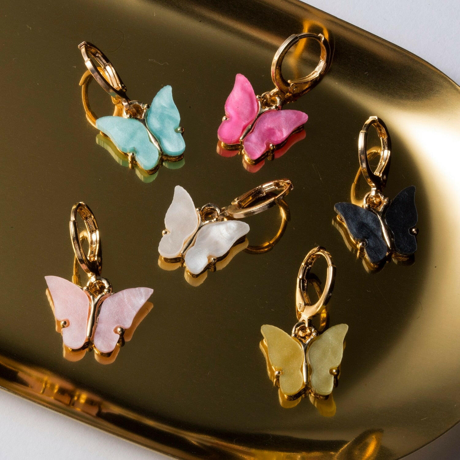 New Fashion Design Butterfly Jewelry Colorful Acrylic Butterfly Stud Earrings for Women 2020 Bohemia Small Cute Earring Jewelry yuhuv test  yuhuv test022.