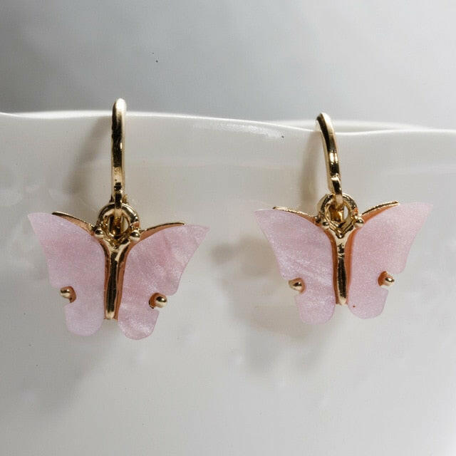 New Fashion Design Butterfly Jewelry Colorful Acrylic Butterfly Stud Earrings for Women 2020 Bohemia Small Cute Earring Jewelry yuhuv test  yuhuv test022.