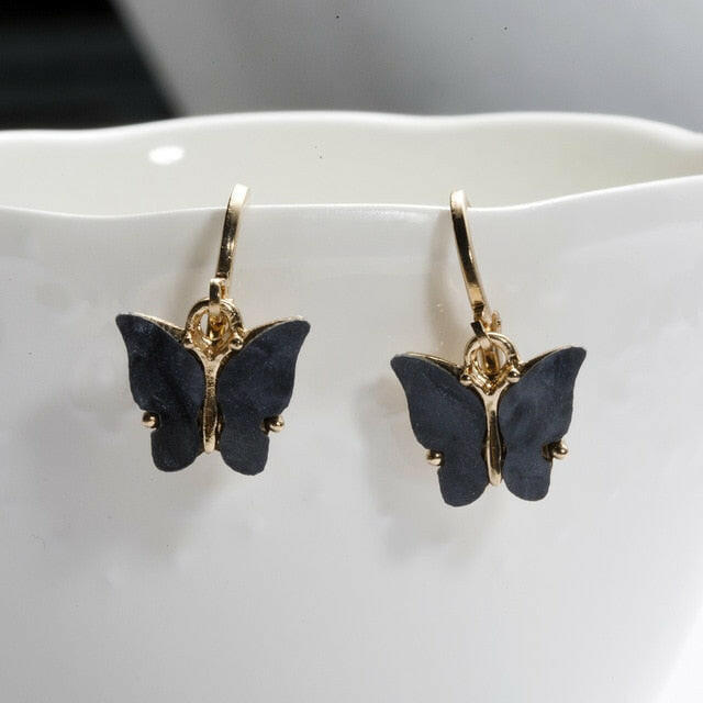 New Fashion Design Butterfly Jewelry Colorful Acrylic Butterfly Stud Earrings for Women 2020 Bohemia Small Cute Earring Jewelry yuhuv test  yuhuv test022.