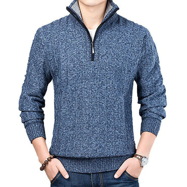 New Winter Men's Sweater Casual Pullover Mens Warm Sweaters Man Slim Stand Collar Knitted Pullovers Male Coats Half Zip Sweaterơ' yuhuv test3333 yuhuv testkk.