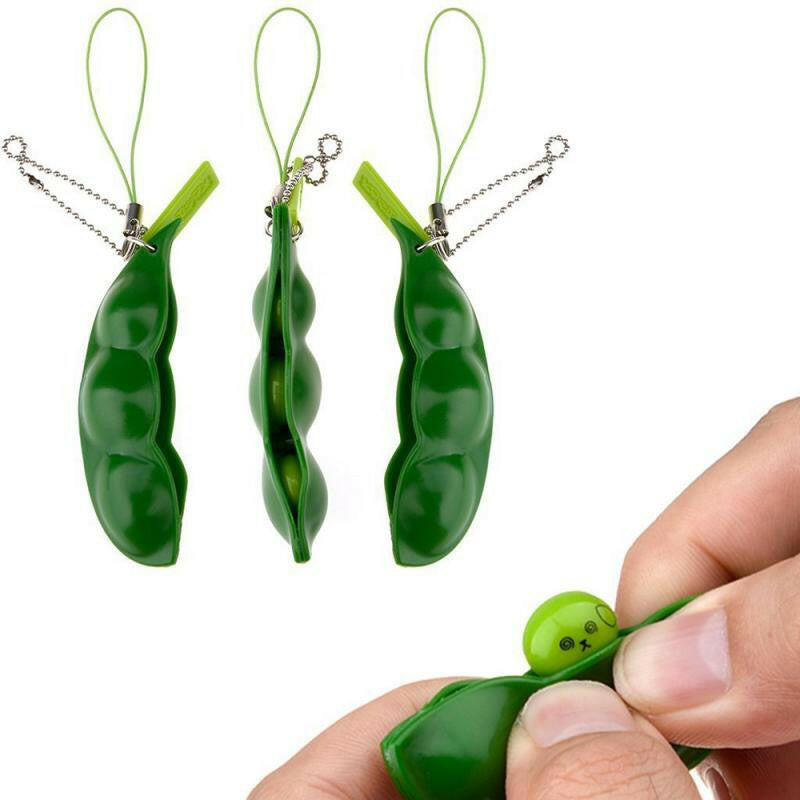 Kawaii Squishy Peas In A Pod Keyring Edamame Keychain Cute Mochi Bean Fidget Toyơ' yuhuv test3333 yuhuv test.