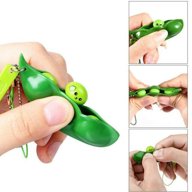 Kawaii Squishy Peas In A Pod Keyring Edamame Keychain Cute Mochi Bean Fidget Toyơ' yuhuv test3333 yuhuv test.