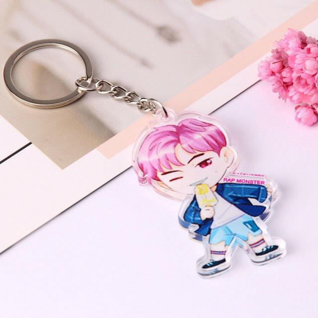 KPOP Bangtan Boys Keychain EXO GOT7 TWICE SEVENTEEN Key Chain Accessories Key Ring Cute Pendant Keyring yuhuv test  yuhuv test022.