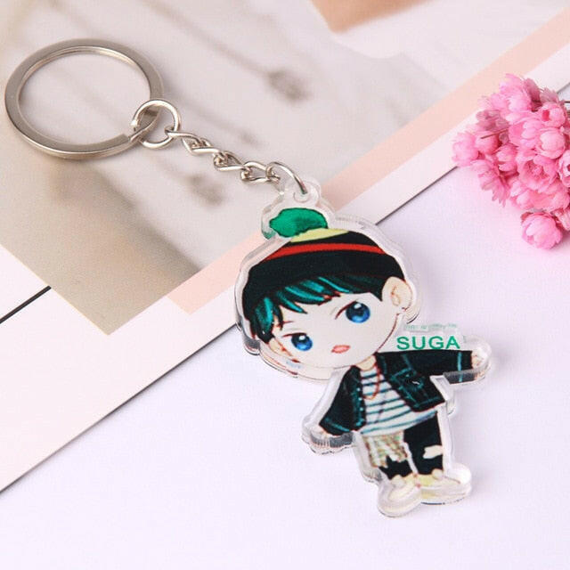 KPOP Bangtan Boys Keychain EXO GOT7 TWICE SEVENTEEN Key Chain Accessories Key Ring Cute Pendant Keyring yuhuv test  yuhuv test022.