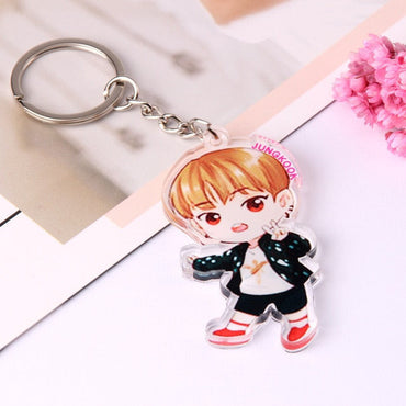 KPOP Bangtan Boys Keychain EXO GOT7 TWICE SEVENTEEN Key Chain Accessories Key Ring Cute Pendant Keyring yuhuv test  yuhuv test022.