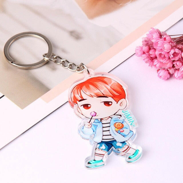 KPOP Bangtan Boys Keychain EXO GOT7 TWICE SEVENTEEN Key Chain Accessories Key Ring Cute Pendant Keyring yuhuv test  yuhuv test022.