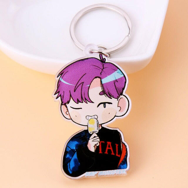 KPOP Bangtan Boys Keychain EXO GOT7 TWICE SEVENTEEN Key Chain Accessories Key Ring Cute Pendant Keyring yuhuv test  yuhuv test022.