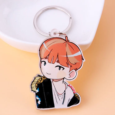 KPOP Bangtan Boys Keychain EXO GOT7 TWICE SEVENTEEN Key Chain Accessories Key Ring Cute Pendant Keyring yuhuv test  yuhuv test022.