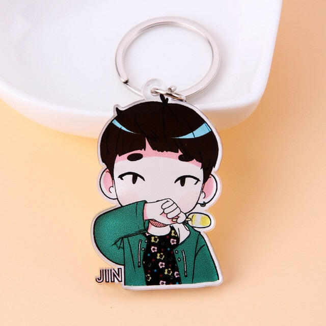 KPOP Bangtan Boys Keychain EXO GOT7 TWICE SEVENTEEN Key Chain Accessories Key Ring Cute Pendant Keyring yuhuv test  yuhuv test022.