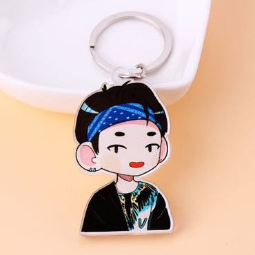 KPOP Bangtan Boys Keychain EXO GOT7 TWICE SEVENTEEN Key Chain Accessories Key Ring Cute Pendant Keyring yuhuv test  yuhuv test022.