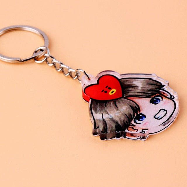 KPOP Bangtan Boys Keychain EXO GOT7 TWICE SEVENTEEN Key Chain Accessories Key Ring Cute Pendant Keyring yuhuv test  yuhuv test022.