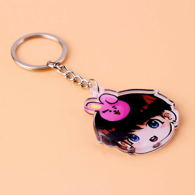 KPOP Bangtan Boys Keychain EXO GOT7 TWICE SEVENTEEN Key Chain Accessories Key Ring Cute Pendant Keyring yuhuv test  yuhuv test022.