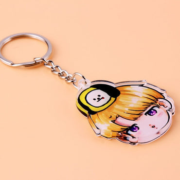 KPOP Bangtan Boys Keychain EXO GOT7 TWICE SEVENTEEN Key Chain Accessories Key Ring Cute Pendant Keyring yuhuv test  yuhuv test022.