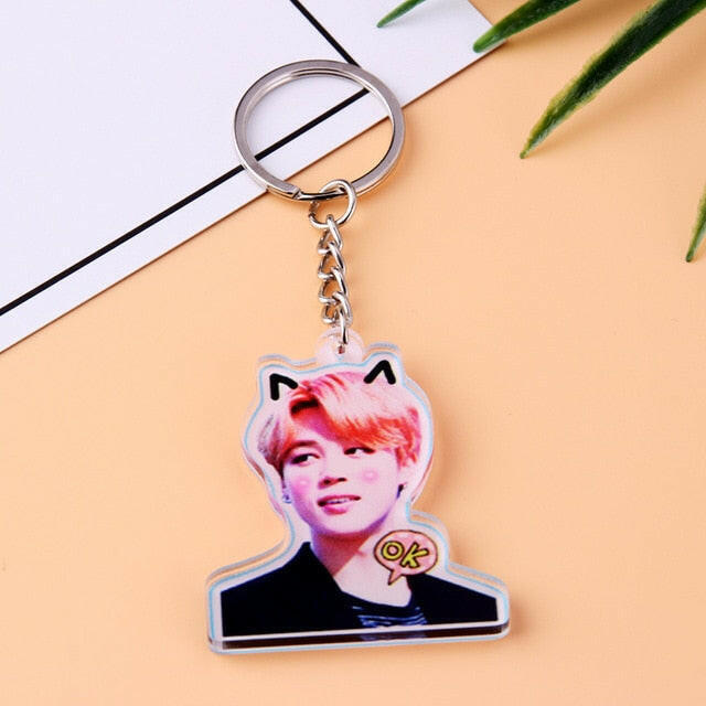 KPOP Bangtan Boys Keychain EXO GOT7 TWICE SEVENTEEN Key Chain Accessories Key Ring Cute Pendant Keyring yuhuv test  yuhuv test022.