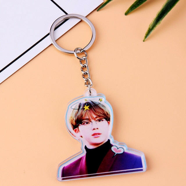 KPOP Bangtan Boys Keychain EXO GOT7 TWICE SEVENTEEN Key Chain Accessories Key Ring Cute Pendant Keyring yuhuv test  yuhuv test022.