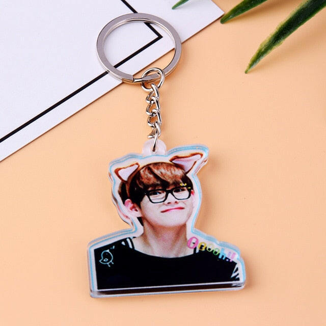 KPOP Bangtan Boys Keychain EXO GOT7 TWICE SEVENTEEN Key Chain Accessories Key Ring Cute Pendant Keyring yuhuv test  yuhuv test022.