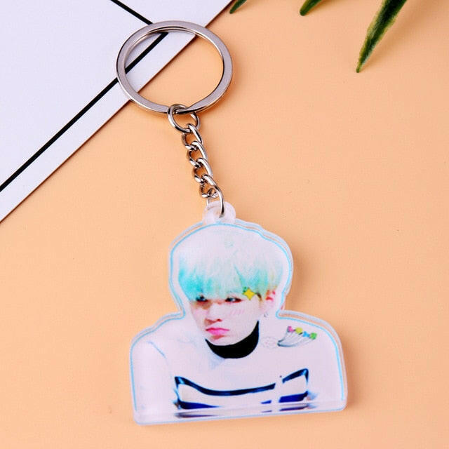 KPOP Bangtan Boys Keychain EXO GOT7 TWICE SEVENTEEN Key Chain Accessories Key Ring Cute Pendant Keyring yuhuv test  yuhuv test022.