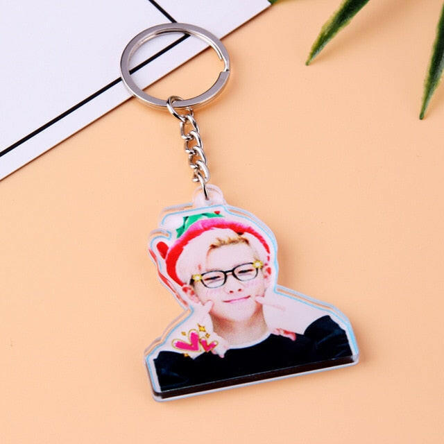 KPOP Bangtan Boys Keychain EXO GOT7 TWICE SEVENTEEN Key Chain Accessories Key Ring Cute Pendant Keyring yuhuv test  yuhuv test022.