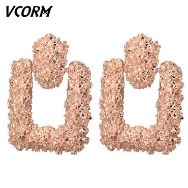 VCORM Vintage Fashion Gold Big Pendant Earrings for Women Geometry Crossed Metal Loops Drop Earrings Statement Women  Jewelryơ' yuhuv test3333 yuhuv testkk.