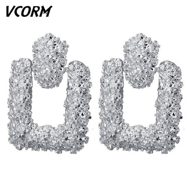 VCORM Vintage Fashion Gold Big Pendant Earrings for Women Geometry Crossed Metal Loops Drop Earrings Statement Women  Jewelryơ' yuhuv test3333 yuhuv testkk.