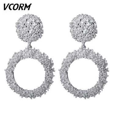 VCORM Vintage Fashion Gold Big Pendant Earrings for Women Geometry Crossed Metal Loops Drop Earrings Statement Women  Jewelryơ' yuhuv test3333 yuhuv testkk.