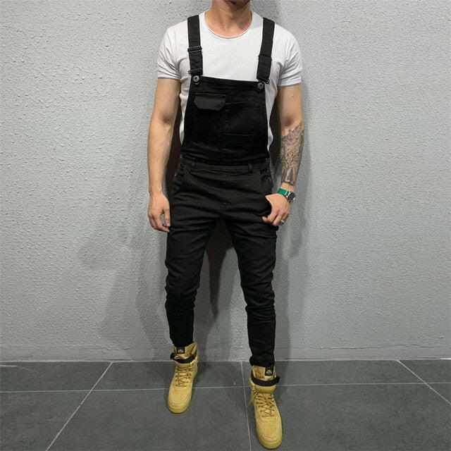 Men's Denim Dungaree Bib Overalls Jumpsuits Moto Biker Jeans Pants Trousers Plus Size Mens Casual Overalls yuhuv test  yuhuv test022.