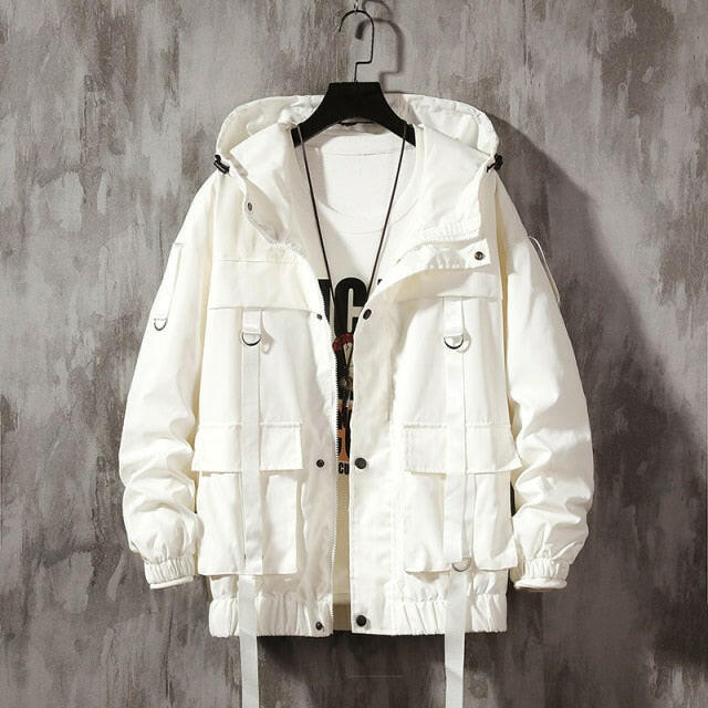 Dropshipping Streetwear Spring Man Safari Style Jacket Mens Harajuku Black Windbreaker Jackets Male Pockets Oversize Jacket yuhuv test  yuhuv test022.