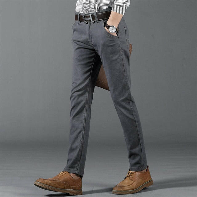 Classic 6 Color Casual Pants Men Spring Autumn New Business Fashion Comfortable Stretch Cotton Elastic Straigh Jeans Trousers yuhuv test  yuhuv test022.