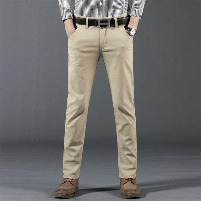 Classic 6 Color Casual Pants Men Spring Autumn New Business Fashion Comfortable Stretch Cotton Elastic Straigh Jeans Trousers yuhuv test  yuhuv test022.