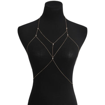 969696  yuhuv test IngeSight.Z Simple Style Chain Necklace Belly Body Chain Fashion Sexy Copper Sequins Body Chain Jewelry for Women Beach Party yuhuv test aja.