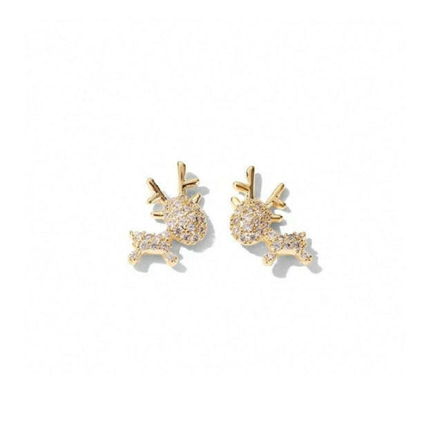 Cute Unicorn Stud Earrings for Women Fairy Animal Gold Cubic Zirconia Earrings Girls Birthday Party Gift Jewelry Pendientes yuhuv test  yuhuv test022.