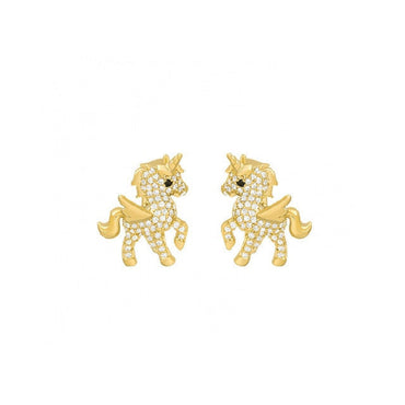 969696  yuhuv test Cute Unicorn Stud Earrings for Women Fairy Animal Gold Cubic Zirconia Earrings Girls Birthday Party Gift Jewelry Pendientes yuhuv test aja.