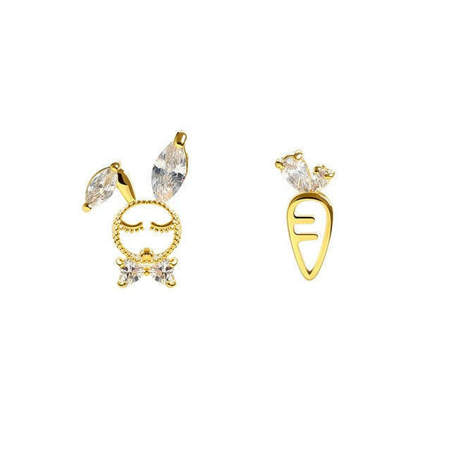 Cute Unicorn Stud Earrings for Women Fairy Animal Gold Cubic Zirconia Earrings Girls Birthday Party Gift Jewelry Pendientes yuhuv test  yuhuv test022.