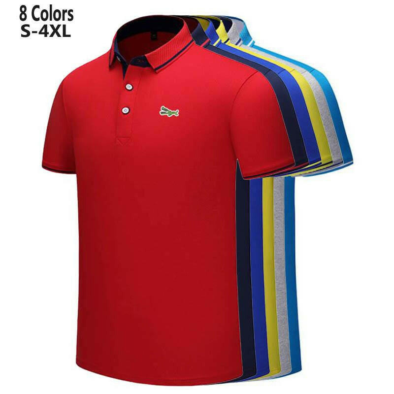 S-4XL New Design 2020 Summer Mens Short Sleeve Polos Shirts Embroidery Logo Casual Cotton Polos Homme Male Clothes Lapel Tops yuhuv test  yuhuv test022.