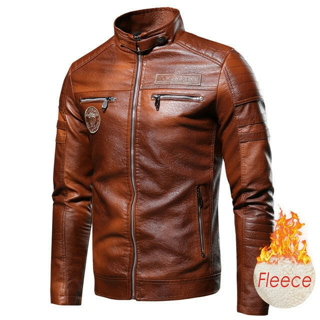 Ucrazy Men 2020 Autumn New Brand Casual Motor Distressed Leather Jacket Coat Men Winter Vintage Outwear Faux Leather Jackets Men yuhuv test  yuhuv test022.