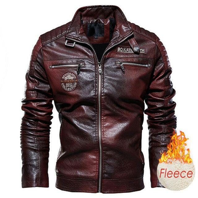 Ucrazy Men 2020 Autumn New Brand Casual Motor Distressed Leather Jacket Coat Men Winter Vintage Outwear Faux Leather Jackets Men yuhuv test  yuhuv test022.