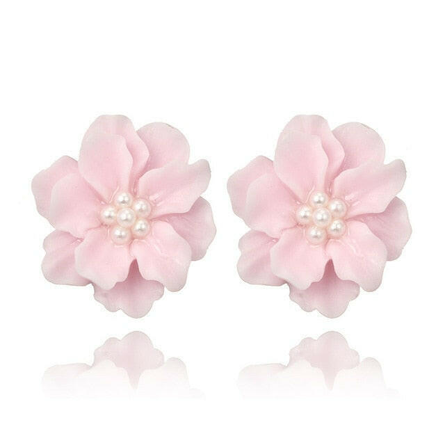 Sexy Woman Black Flower Earrings Party Club Accessories Ear Stud Earrings Fashion Jewelry Korean Pearl Earrings Moda Mujer 2021 yuhuv test  yuhuv test022.