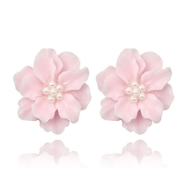 969696  yuhuv test Sexy Woman Black Flower Earrings Party Club Accessories Ear Stud Earrings Fashion Jewelry Korean Pearl Earrings Moda Mujer 2021 yuhuv test aja.