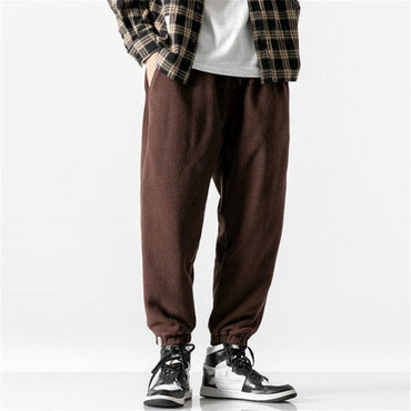 969696  yuhuv test Casual Men Harem Pants Elastic Waist 2020 Winter New Trendy Fleece Keep Warm Loose Comfort Male Jogging Pants Streetwear Fashion yuhuv test aja.