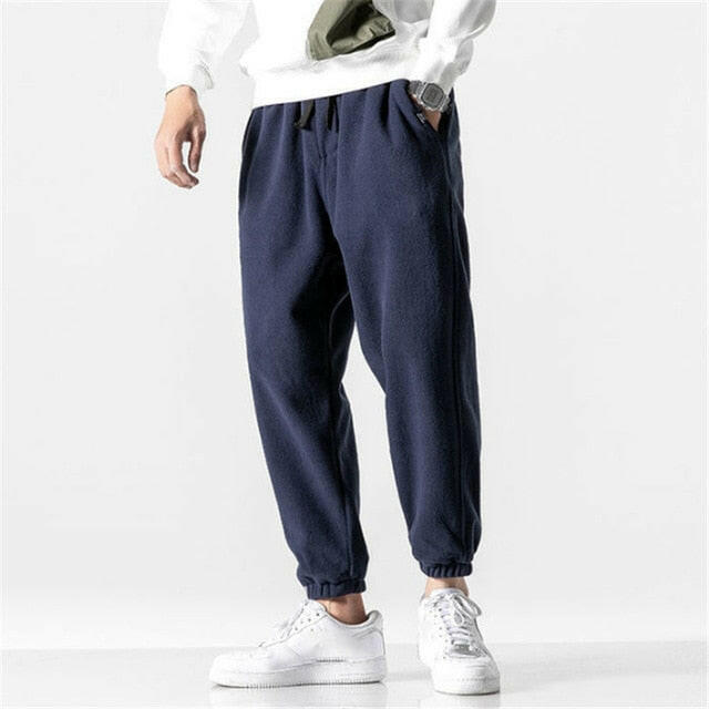 Casual Men Harem Pants Elastic Waist 2020 Winter New Trendy Fleece Keep Warm Loose Comfort Male Jogging Pants Streetwear Fashion yuhuv test  yuhuv test022.