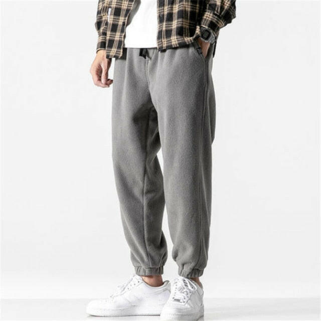 Casual Men Harem Pants Elastic Waist 2020 Winter New Trendy Fleece Keep Warm Loose Comfort Male Jogging Pants Streetwear Fashion yuhuv test  yuhuv test022.