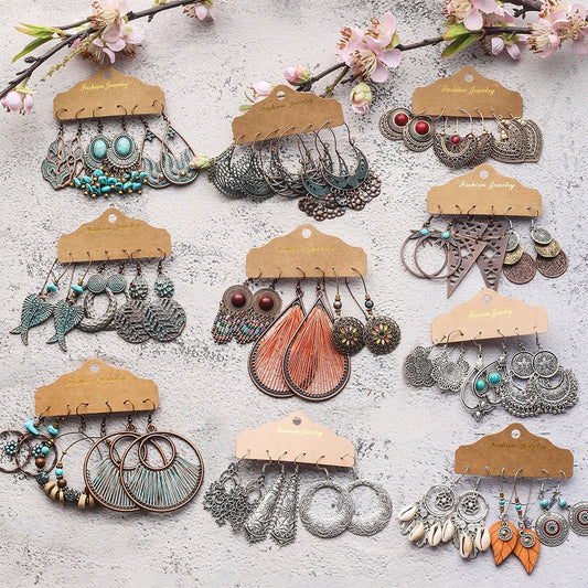 969696 yuhuv test Vintage 2020 Metal Dangle Drop Earrings Sets Bundles for Women Sundry Mixed Ethnic Boho Hanging Earring Set Jewelry Accessories yuhuv test aja.