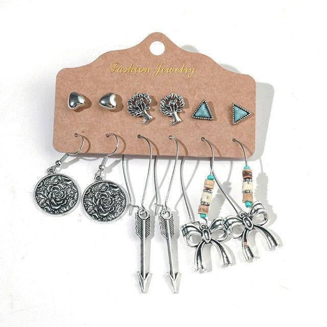 Vintage 2020 Metal Dangle Drop Earrings Sets Bundles for Women Sundry Mixed Ethnic Boho Hanging Earring Set Jewelry Accessories yuhuv test  yuhuv test022.