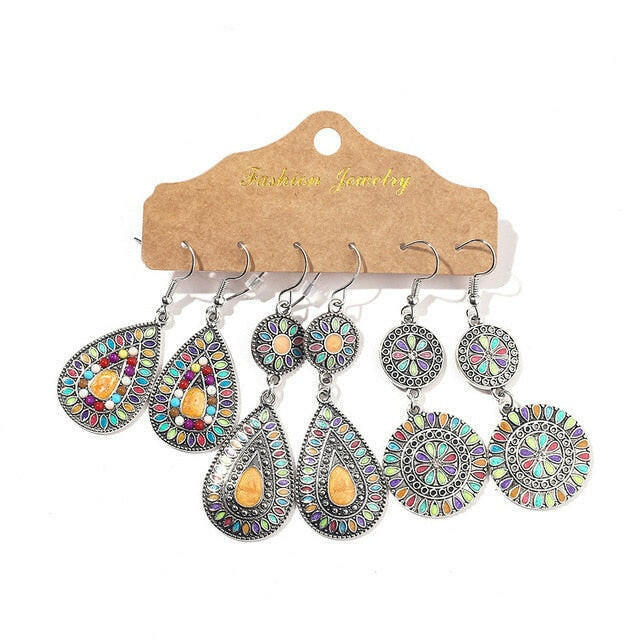 Vintage 2020 Metal Dangle Drop Earrings Sets Bundles for Women Sundry Mixed Ethnic Boho Hanging Earring Set Jewelry Accessories yuhuv test  yuhuv test022.