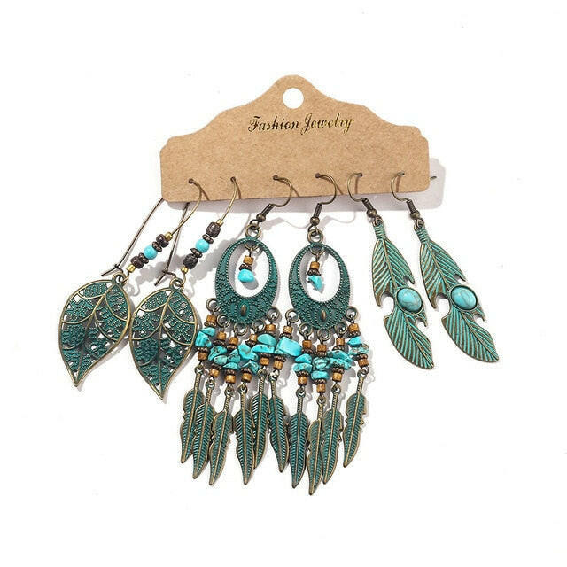 Vintage 2020 Metal Dangle Drop Earrings Sets Bundles for Women Sundry Mixed Ethnic Boho Hanging Earring Set Jewelry Accessories yuhuv test  yuhuv test022.