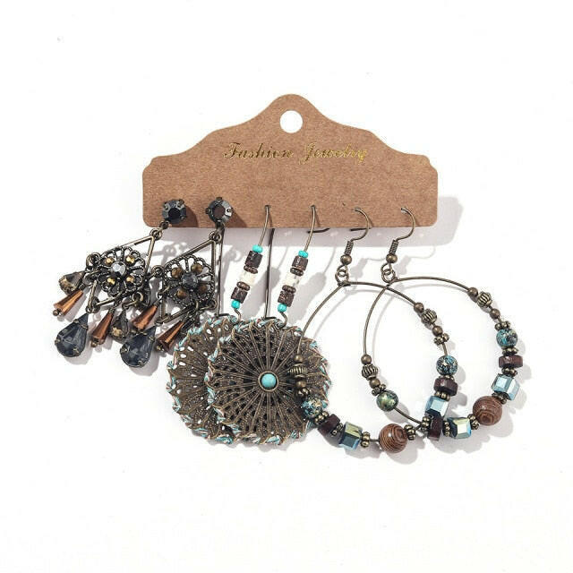 Vintage 2020 Metal Dangle Drop Earrings Sets Bundles for Women Sundry Mixed Ethnic Boho Hanging Earring Set Jewelry Accessories yuhuv test  yuhuv test022.